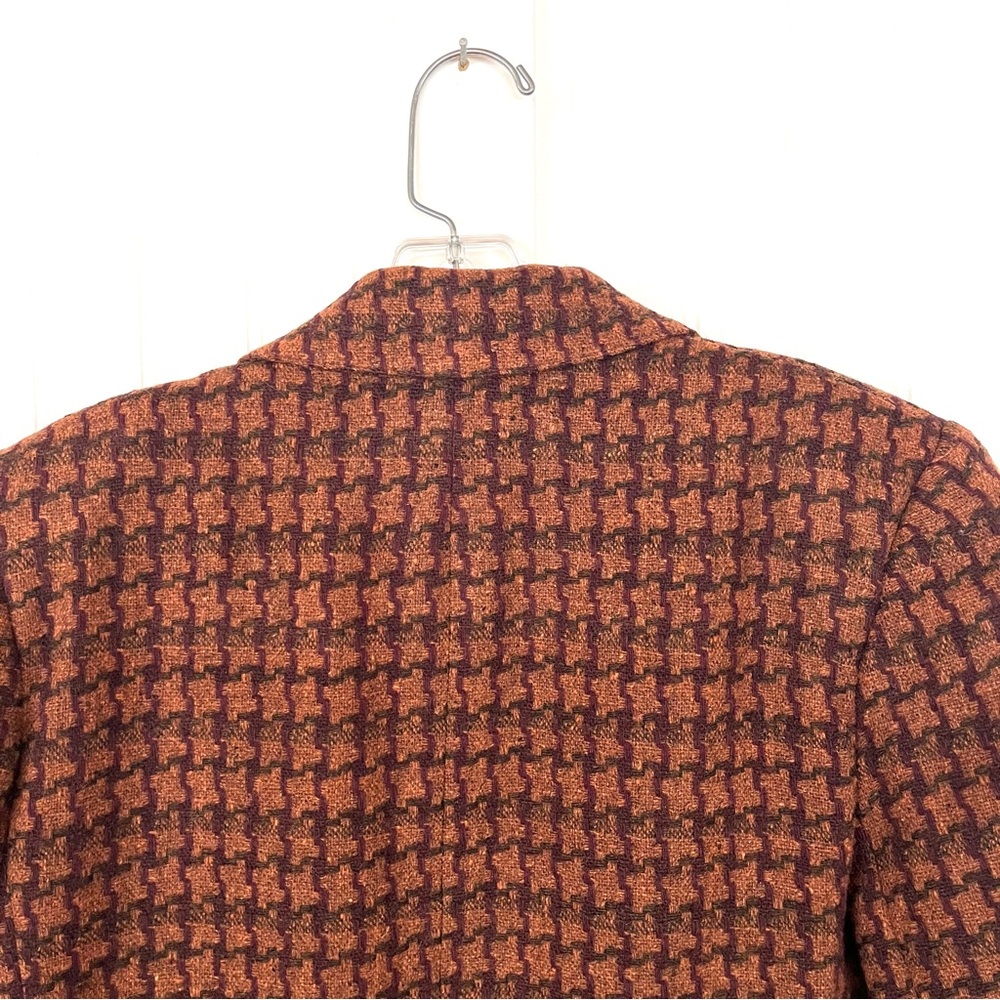 Giorgio Sant'Angelo Women's Brown Houndstooth Blazer - Picture 8 of 11